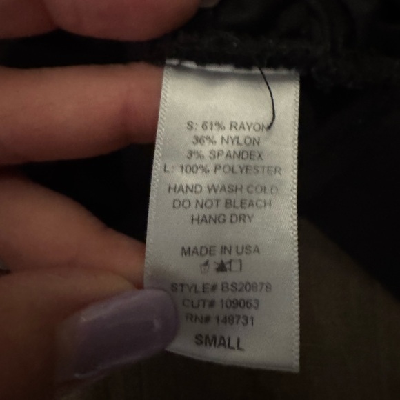 Blue Blush Whimisigoth Black Women's Bandeau Top Size S Puff Sleeves Indie Boho - Picture 9 of 9